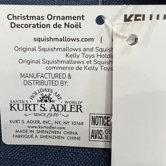 New Lot Of 3 Kurt Adler Squish mallow Ornaments (Pineapple,Bigfoot &Owl) 2.5-3” - Picture 9 of 9